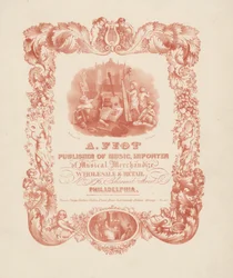 A. Fiot, éditeur de musique, importateur de marchandises musicales. Vente en gros et au détail, n° 196 rue Chestnut, Philadelphie, 1850